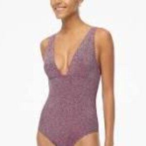 NWT j.crew shimmer one-piece swimsuit, berry color